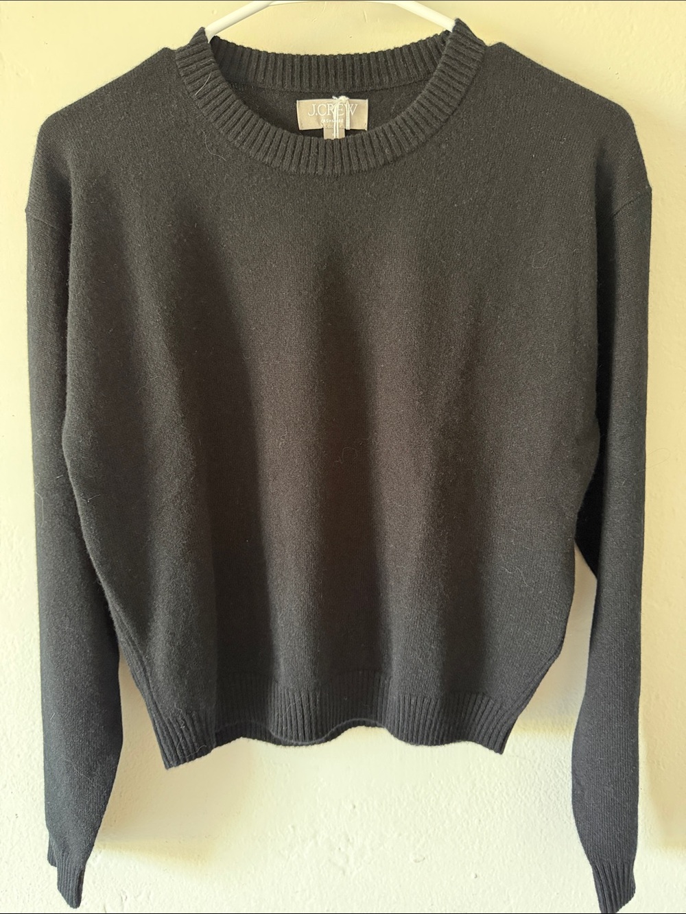 J. Crew Black Cashmere Perfect Crewneck Sweater XS NWT